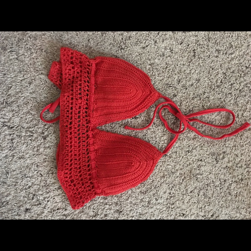 red swimsuit